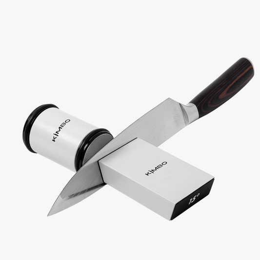 Gun Metal Grey Rolling Sharpener & Chefs Knife