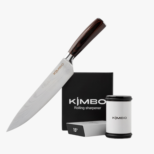 Hard Wood Rolling Sharpener & Chefs Knife