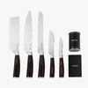 5 Piece Knife Set & Black Rolling Sharpener