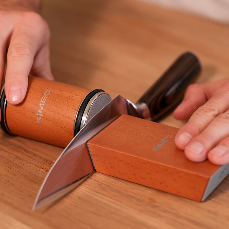 ROLL KIMBO SHARPENER ALONG THE BLADE