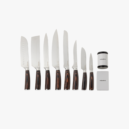 Hard Wood Rolling Sharpener & 8 Piece Knife Set