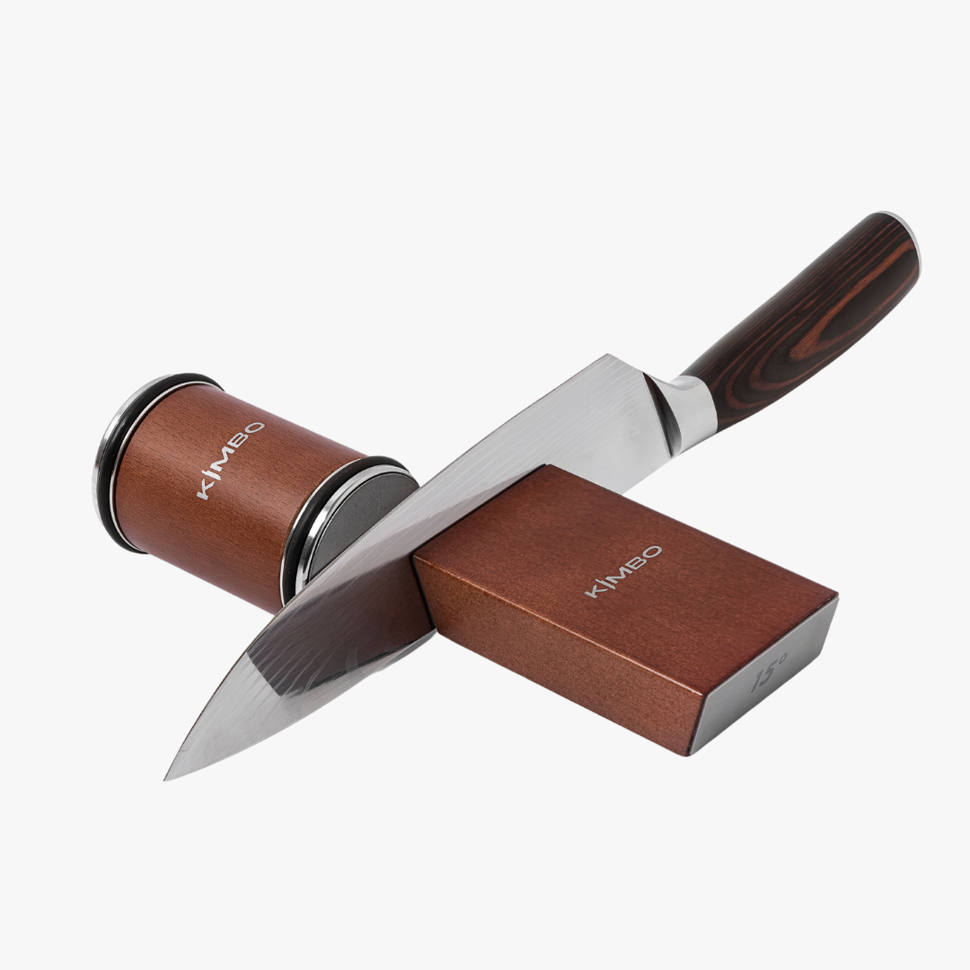 Hard Wood Rolling Sharpener & Chefs Knife