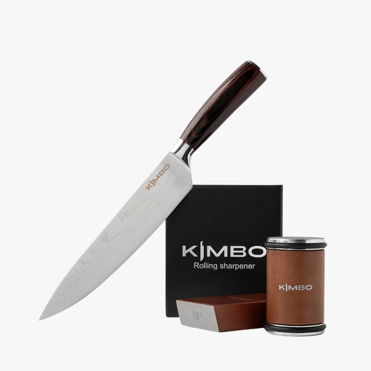 Hard Wood Rolling Sharpener & Chefs Knife