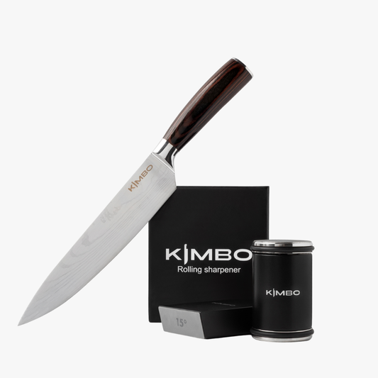 Black Rolling Sharpener & Chefs Knife