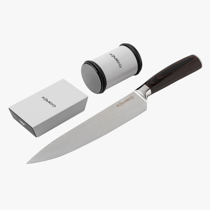 Gun Metal Grey Rolling Sharpener & Chefs Knife