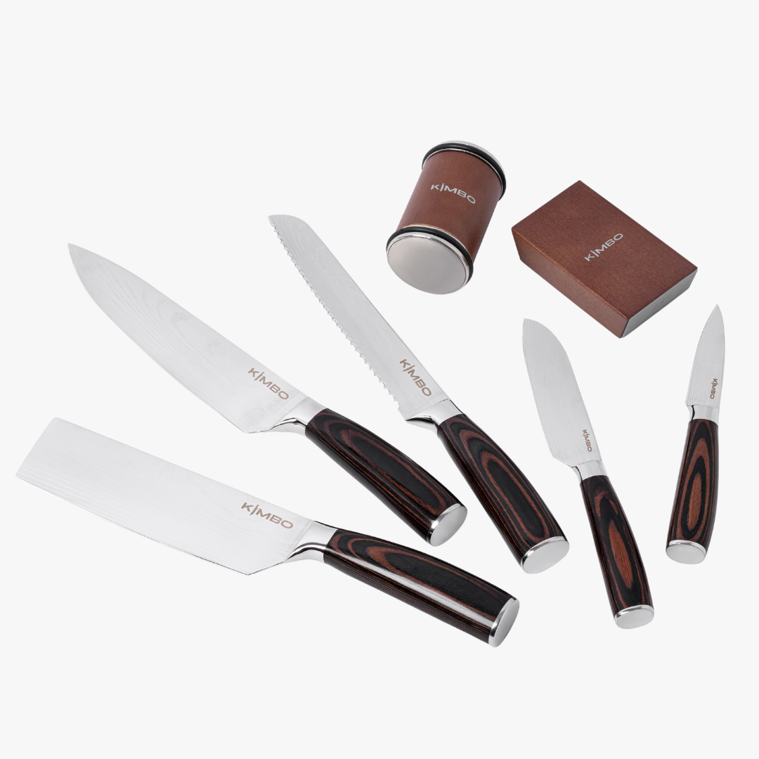 5 Piece Knife Set & Rolling Sharpener