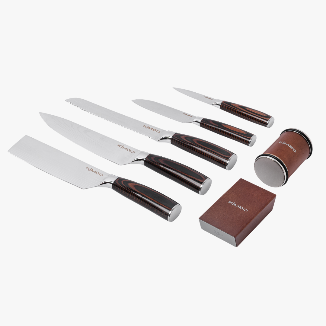 5 Piece Knife Set & Rolling Sharpener