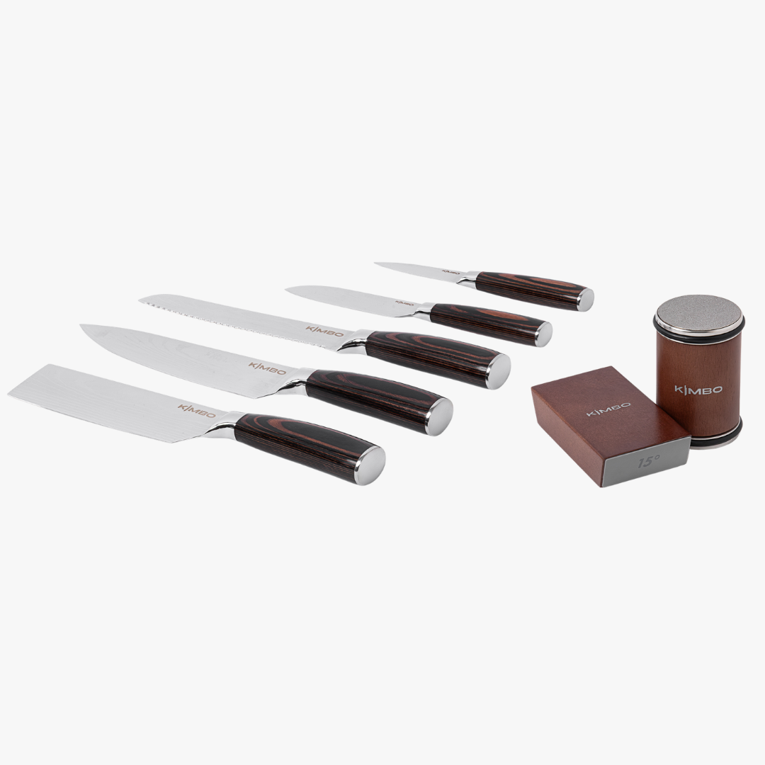 5 Piece Knife Set & Rolling Sharpener