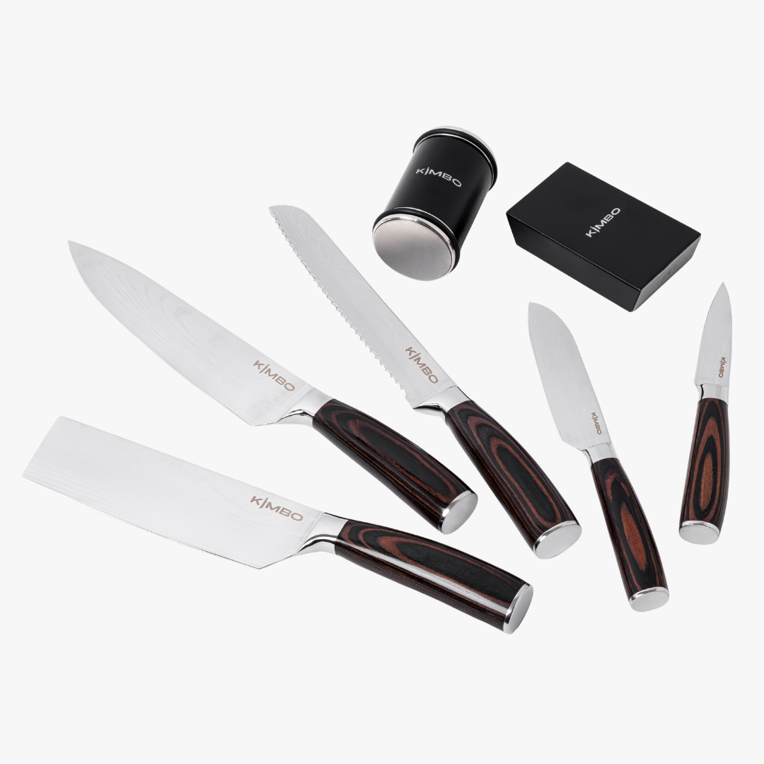 5 Piece Knife Set & Rolling Sharpener