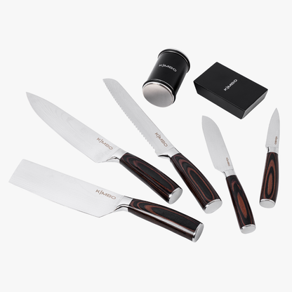 5 Piece Knife Set & Rolling Sharpener