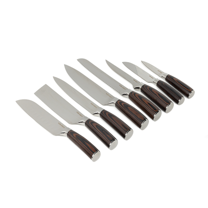 Hard Wood Rolling Sharpener & 8 Piece Knife Set