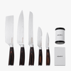 5 Piece Knife Set & Gun Metal Grey Rolling Sharpener