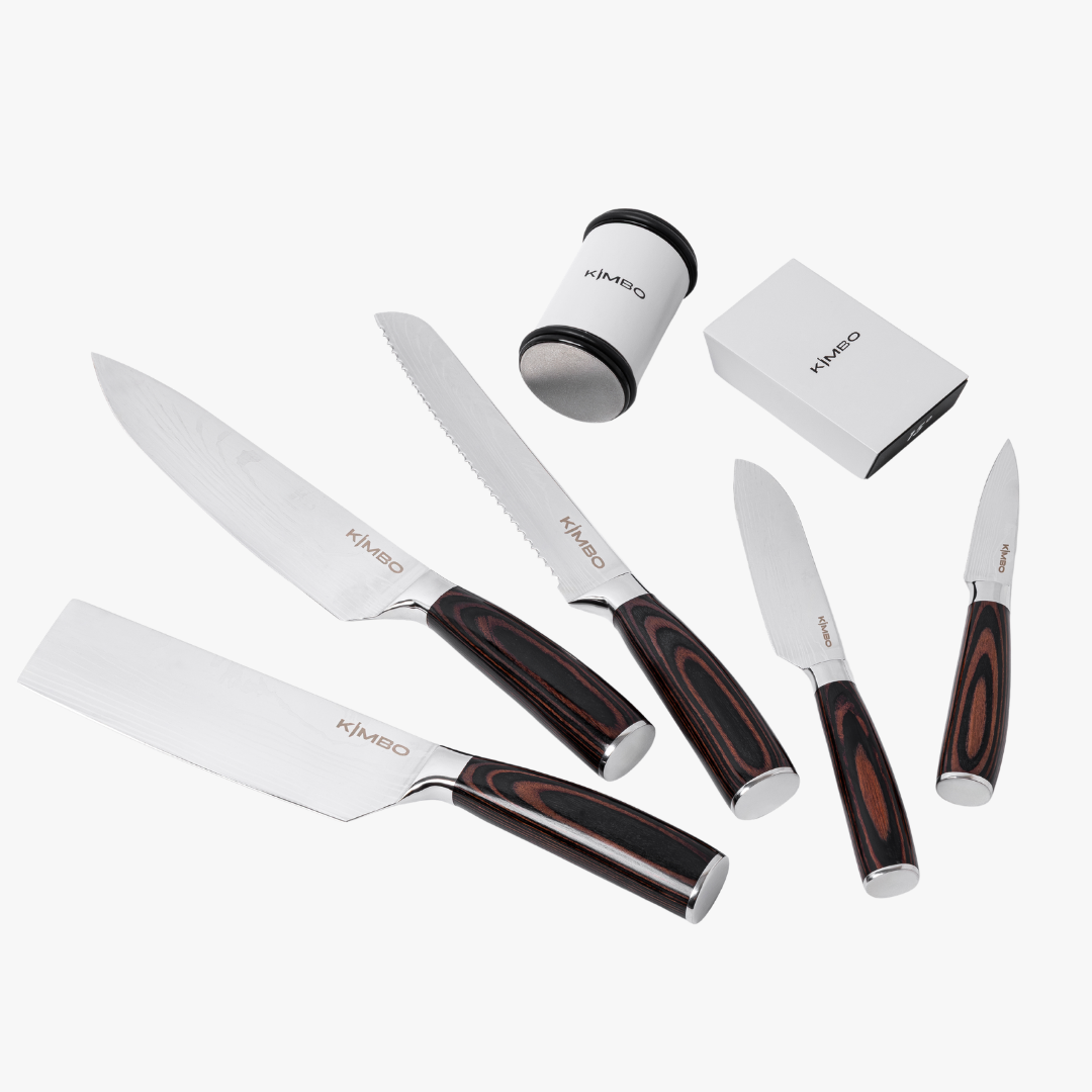 5 Piece Knife Set & Rolling Sharpener