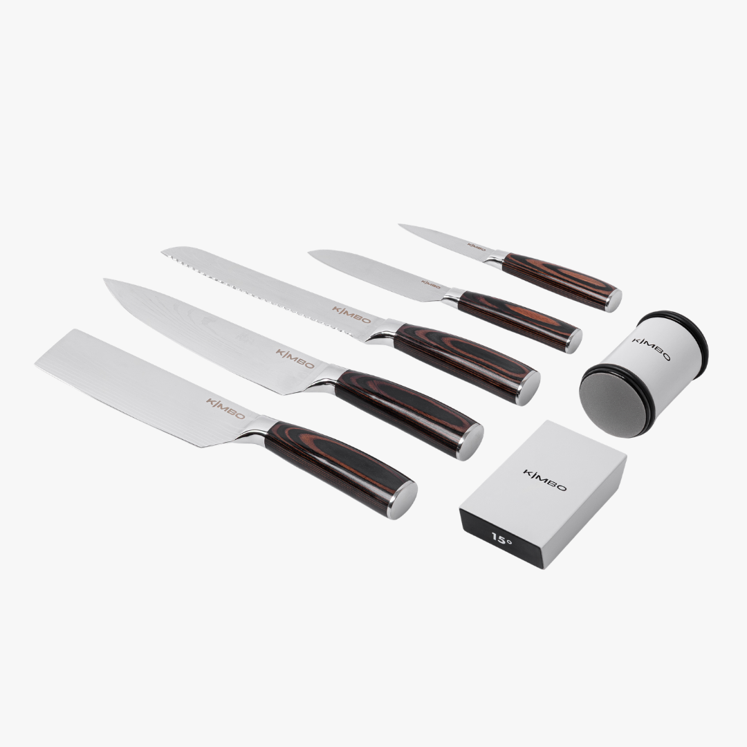 5 Piece Knife Set & Rolling Sharpener