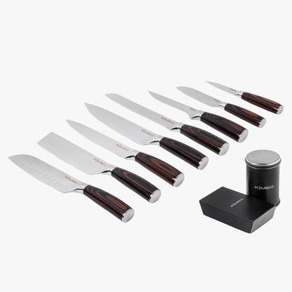 Black Rolling Sharpener & 8 Piece Knife Set