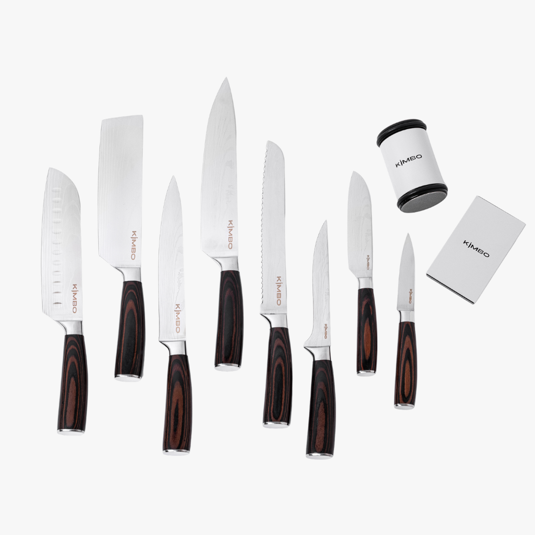 Grey Rolling Sharpener & 8 Piece Knife Set