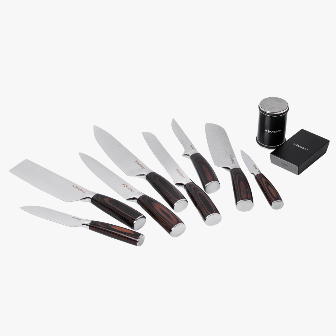 Black Rolling Sharpener & 8 Piece Knife Set