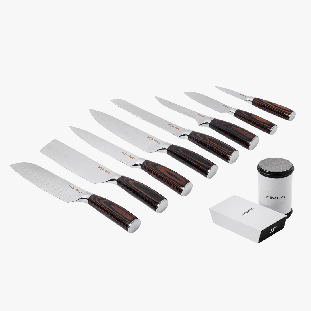 Grey Rolling Sharpener & 8 Piece Knife Set