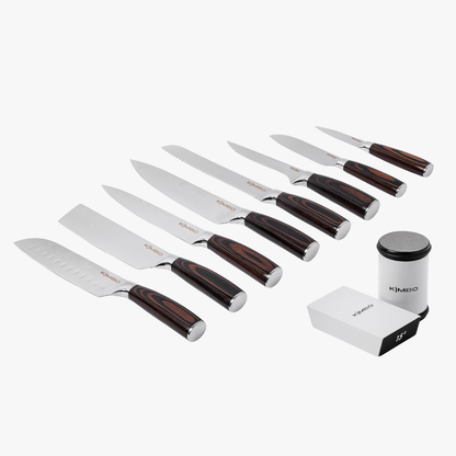 Grey Rolling Sharpener & 8 Piece Knife Set