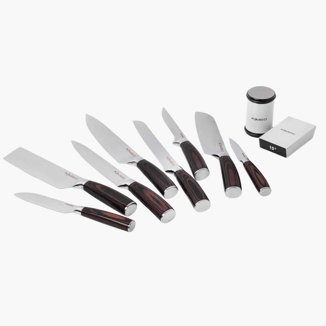 Grey Rolling Sharpener & 8 Piece Knife Set