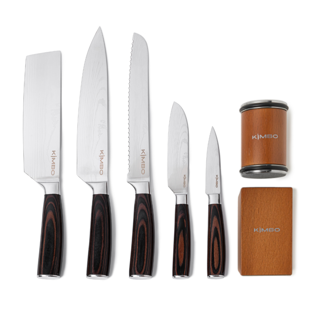 5 Piece Knife Set & Rolling Sharpener