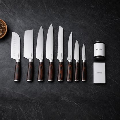 Grey Rolling Sharpener & 8 Piece Knife Set