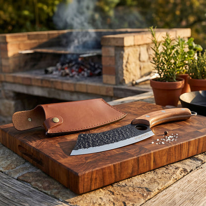 Hard Wood Rolling Sharpener & Kimbo Cleaver