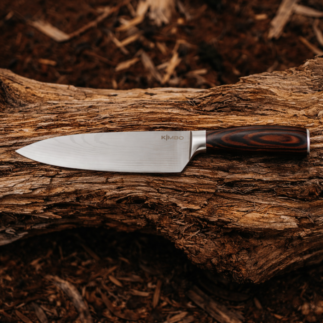 Hard Wood Rolling Sharpener & Chefs Knife
